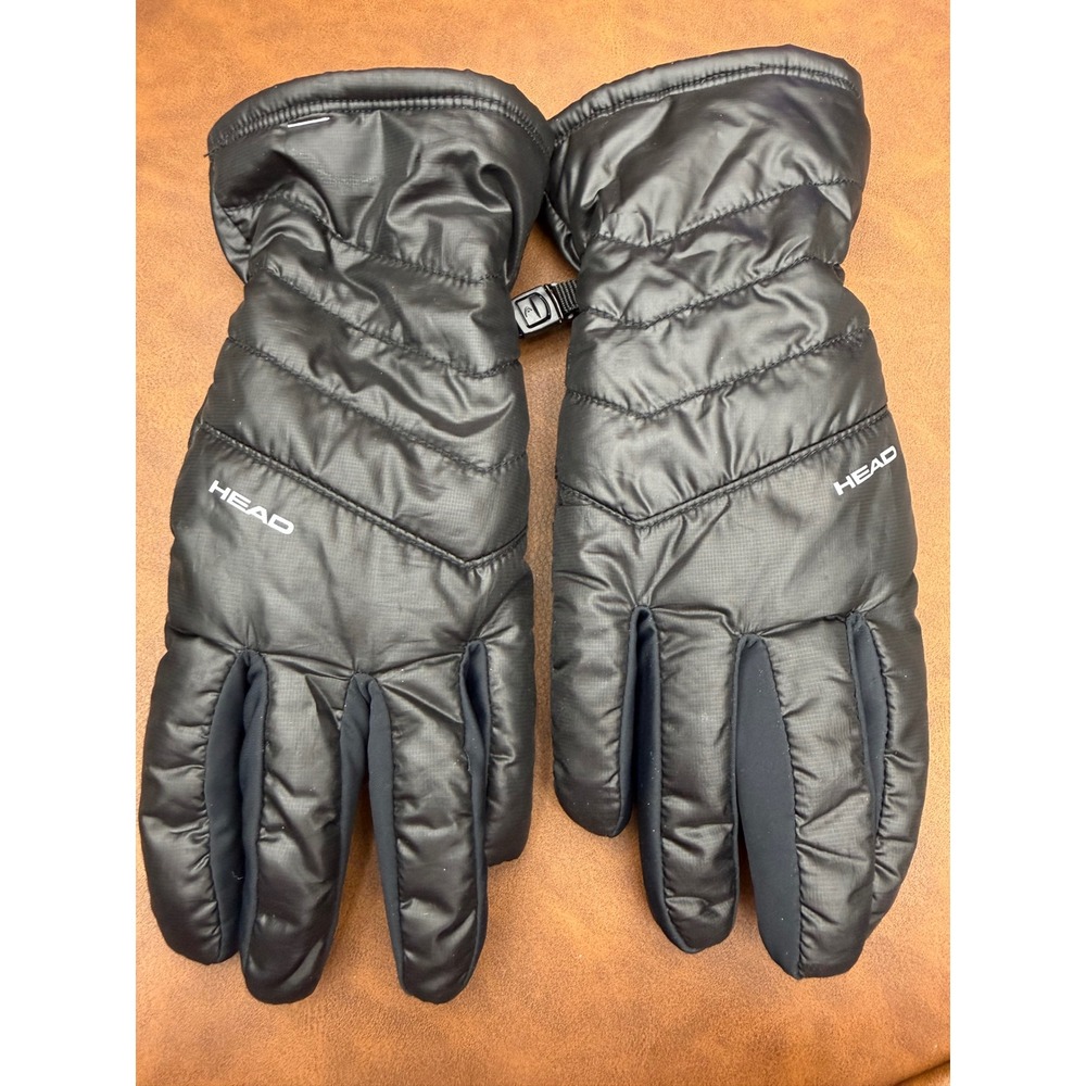 Head Quilted Winter Gloves Mens Medium Black New WOT Fleece Lined Ripstop